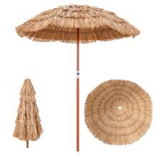Patio 6FT Tropical Thatched Tiki Beach Umbrella Portable Outdoor Market Tilt - Natural - View 1