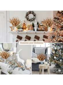 20Pcs Artificial Eucalyptus Stems Gold Faux Eucalyptuses Branch Real Touch Leaf Gold Wedding Bouquet For Indoor Outdoor Home Hall Table Centerpieces Garden Wedding DIY Decor