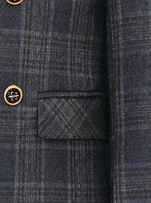 4 件套小男孩西装套装：格子外套、背心、裤子、领结，适合婚礼、节日、生日派对场合