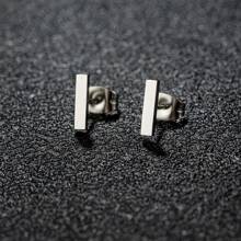 1 Pair New Stainless Steel Geometric  Stud Earrings For Women Everyday Tiny Moon Star Earrings Birthday Gift Jewelry