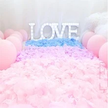 1入組浪漫無紡布織物人造花瓣設計紙巾紙屑適用於情人節 - 紅色 - 查看 2