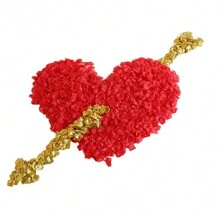 1入組浪漫無紡布織物人造花瓣設計紙巾紙屑適用於情人節 - 紅色 - 查看 4