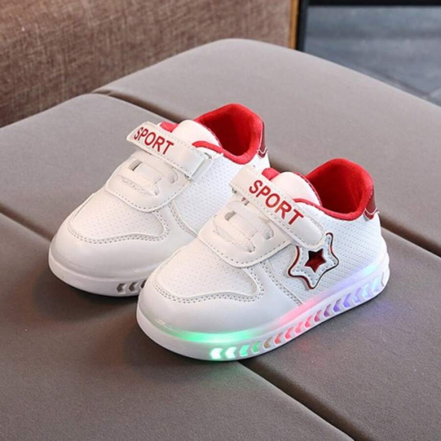TENIS PARA NIÑAS Y NIÑOS CON LUCES - Blanco - Ver 1
