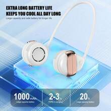 Portable Neck Fan Hands-Free Personal Hanging Sports USB Rechargeable Cooler - Green - View 8