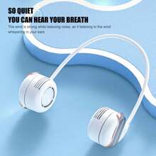 Portable Neck Fan Hands-Free Personal Hanging Sports USB Rechargeable Cooler - Green - View 7