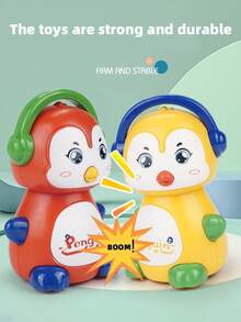 紅色模擬動物企鵝懶人車玩具,可壓縮發射,適合男孩和女孩的禮物 - 紅色 - 查看 4