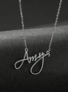 Name Necklace Personalized Nameplate Necklace Exquisite Gift For Mother And Girlfriend - Silver - View 31
