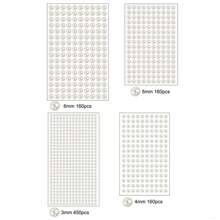 3mm/4mm/5mm/6mm 3D Pearl Face Jewels Eyeshadow Stickers Self Adhesive Face Body Eyebrow Diamond Nail Stickers Diamond Decoration