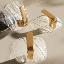 4/8 Móc treo đồ sang trọng màu vàng có keo dán, không cần đục lỗ, dùng để treo quần áo trên móc treo, tường, nhà bếp, phòng ngủ, cửa ra vào - Vàng - Xem 3