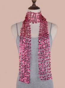 Party 1pc Women's Embroidered Sparkle Scarf, Can Be Used As Headband, Sash, Hat Accessory, Suitable For Multiple Occasions