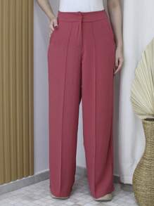 Women Pants - 乾枯玫瑰色 - 查看 2