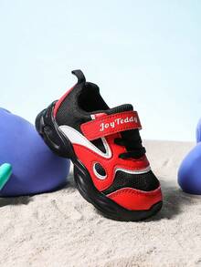 1雙兒童男女皆宜透氣時尚休閒運動鞋,設有魔鬼氈鞋面設計,適用於跑步、戶外、室內運動,春季新品 - 彩色 - 查看 4
