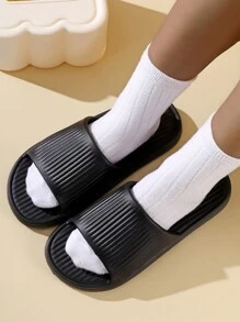 Men Home Slippers Eva Soft, Light, Non-Slip, Casual And Versatile Solid Color New Style Simple College Style Business Men And Women Can Wear Sandals In All Seasons - Black - View 2