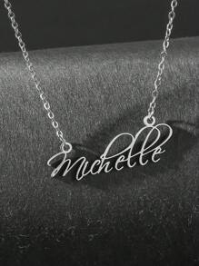 Name Necklace Personalized Nameplate Necklace Exquisite Gift For Mother And Girlfriend - Silver - View 13