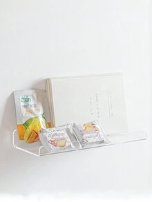 3M 1入牆掛式亞克力浮動式書架,適合放置兒童書籍、香料或浴室收納和展示,透明色 - 無色 - 查看 5