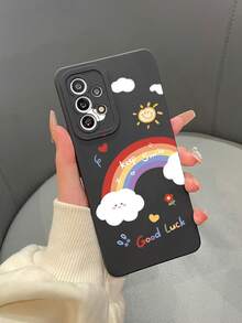 1入組tpu霧面眼球,黑色花紋印刷手機殼適用於蘋果,三星,小米,紅米,oppo手機 - 彩色 - 查看 2