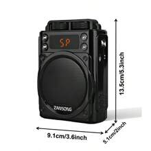 ZANSONG Professional Acoustic Wireless Voice Amplifier With Microphone - Black - View 7