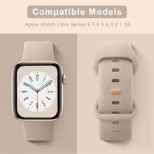 4 pièces Bracelets compatibles, Bracelet de sport en silicone souple pour Apple Watch Series Ultra/Ultra 2, 10/9/8/7/6/5/4/3/2/1 SE, 38mm/40mm/41mm/42mm/44mm/45mm/46mm/49mm, Convient pour les hommes et les femmes - Multicolore - Voir 3