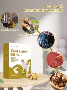 姜黃腳貼,每包10片,2合1易於使用的足部清潔貼,去除雜質,舒緩腳部、讓雙腳感覺清爽,改善腳臭,男女均適用 - 黃色 - 查看 2