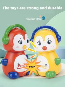 Yellow Press-and-go Cute Cartoon Penguin Toy With Inertial Sliding Motion, No Battery Required, Gift For Kids, Boys And Girls - Yellow - View 4