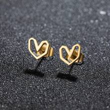 1 Pair New Stainless Steel Geometric  Stud Earrings For Women Everyday Tiny Moon Star Earrings Birthday Gift Jewelry
