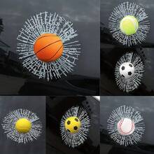Car Broken Glass 3D Ball Sticker Car Window Ball Hits Self Adhesive Funny Car Stickers - Clear - View 3