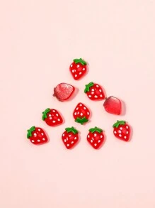 10 pièces Charmes de clous de fraise rouge en résine 3D, décorations d'ongles pour artisanat et art d'ongle, pièces de clous, pierres précieuses d'ongle, fournitures d'ongles décoration ongle bijoux ongles décor ongles