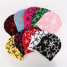 街头 Y2k 无檐便帽，带有字母、星星和针织设计 - 男女通用可爱时尚头饰，2000 年代冬季秋季 - A - 查看 1