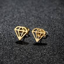1 Pair New Stainless Steel Geometric  Stud Earrings For Women Everyday Tiny Moon Star Earrings Birthday Gift Jewelry