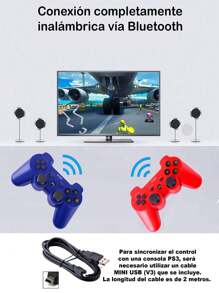 Control Inalambrico Joystick Compatible Con PS3 - Rojo - Ver 2