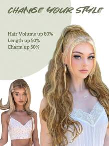 Ponytail Hair Extensions, Synthetic 26inch Long Wavy Clip In Ponytail Extension Ponytails Hairpiece For Women Daily Use