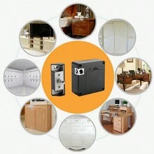 1入組智能抽屜電子rfid門鎖隱藏式diy木製櫥櫃門鎖,含額外電源線和13.56mhz Rfid標籤ic卡 - 黑色 - 查看 4