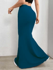 Fashionable Long Tight Mermaid Skirt - Baby Blue - View 2