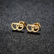 1 Pair New Stainless Steel Geometric  Stud Earrings For Women Everyday Tiny Moon Star Earrings Birthday Gift Jewelry