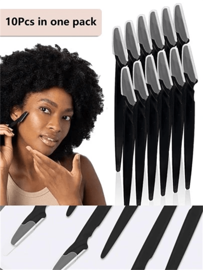 10 pièces/set Rasoir à sourcils et kit de rasage multicolore, Tondeuse à sourcils et rasoir, Outil de dermaplaning exfoliant, Tondeuse à épilation corporelle et set de rasoirs pour le visage et les sourcils avec lame à long manche et couvercle de précision. Outils de mise en forme des sourcils pour femmes, convient pour une utilisation ou un voyage.