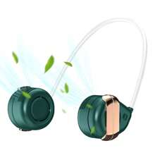 Portable Neck Fan Hands-Free Personal Hanging Sports USB Rechargeable Cooler - Green - View 1