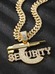 1 chiếc vòng cổ mặt súng cá nhân hóa hình chữ Hip Hop 3D mạ vàng Unisex kèm dây chuyền Miami Curb 13mm dành cho nam và nữ, lễ hội, quà tặng cho các cặp đôi, bạn bè - THƯ THƯ AN NINH - Xem 11