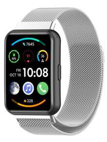 1入組男女皆宜豪華米蘭尼斯網狀金屬表帶，適用於華為Fit 1/Fit 2時尚智能手錶手鍊替換手帶，適用於華為Fit 1和Fit 2 - 均碼 - 查看 4