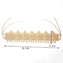 Queen Style Luxurious Full Diamond Head Chain With Double Layer Chain And Adjustable Length Pin For Wedding Bride Robe Accessories Clothing Decoration - Gold - View 5