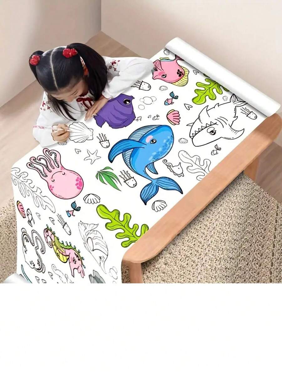 Livro De Colorir Temático De Desenho Para Crianças Engrossado - 6 Temas Para Prática E Treinamento De Arte Pré-escolar - Livro De Colorir, Livro De Desenho - Multicolorido - Visão 1