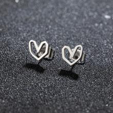 1 Pair New Stainless Steel Geometric  Stud Earrings For Women Everyday Tiny Moon Star Earrings Birthday Gift Jewelry
