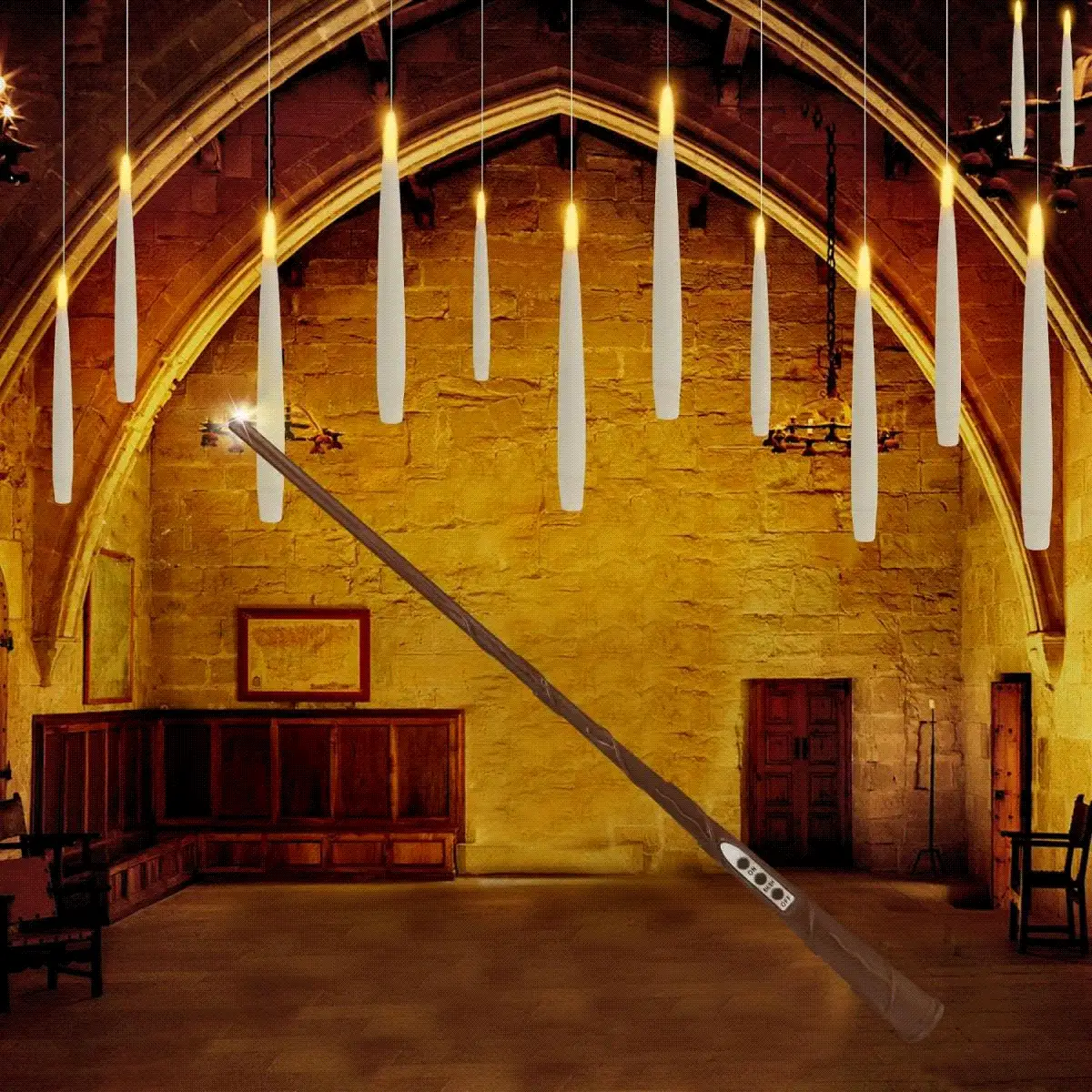 10pcs /20pcs Flameless Taper Floating Candles With Magic Wand Remote, Flickering Warm Light, Battery Operated 6.1" LED Electric Window Candle, Decor For Christmas, Wedding, Halloween, Birthday Party