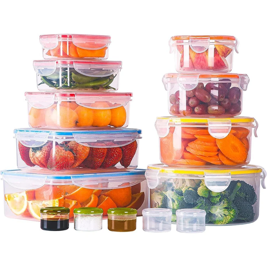 JOESTAR Food Storage Containers With Lids Airtight 14 PCS, Plastic Food Containers For Pantry And Kitchen Organization, BPA - Free, Leak Proof, Freezer And Microwave And Dishwasher Friendly - Clear - View 1