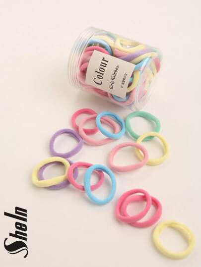 50 قطعة من ربطات الشعر عالية المرونة في وعاء للنساء لتسريحة الذيل، اكسسوارات وردية لحاملات الذيل، ربطات شعر مطاطية، أربطة شعر، للاستخدام اليومي والرياضة