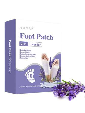 10pcs Lavender Foot Pads, Easy-To-Use 2-In-1 Cleansing And Relaxing Foot Pads, Detoxifying, Refreshing, And Deodorizing, Suitable For Both Men And Women