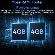 N-One NPad Y1 Android 14 Tablet / CPU RK3562 2.0Ghz /8GB(4+4)RAM+64GB Rom/ 10.1" 1280*800 Screen / 5G WIFI/ 5000mah / Type-C / 2MP+5MP Camera/ With Free Leather Case, Keyboard, Type-C Cable (No Adapter)