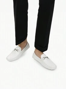 Men's Soft Sole Penny Loafers Slip On Comfort Driving Shoes Business Formal Shoes - trắng - Xem 3