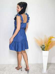 Women Dresses - 中等水洗藍 - 查看 3