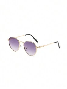 1pc Classic Round Metal Frame Sunglasses For Sun Protection - Multicolor - View 4