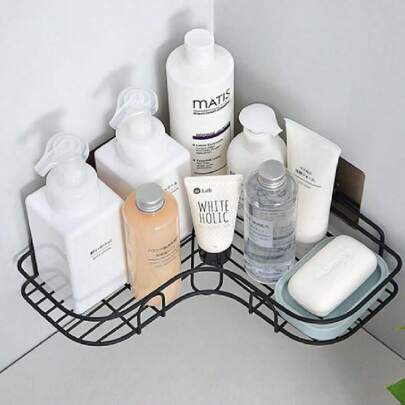 Suporte Organizador De Canto, Prateleira De Banheiro Shampoo ,Suporte Adesivo Para Parede 1 Peça MS811